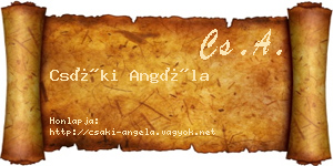 Csáki Angéla névjegykártya